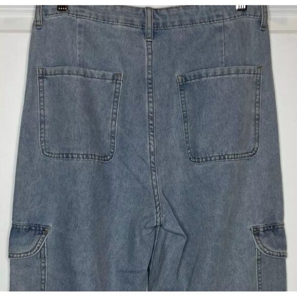 Happily Grey Juniors Size 7 - 27 Light Wash Wide Legs Denim Blue Jeans Womens - Picture 4 of 9